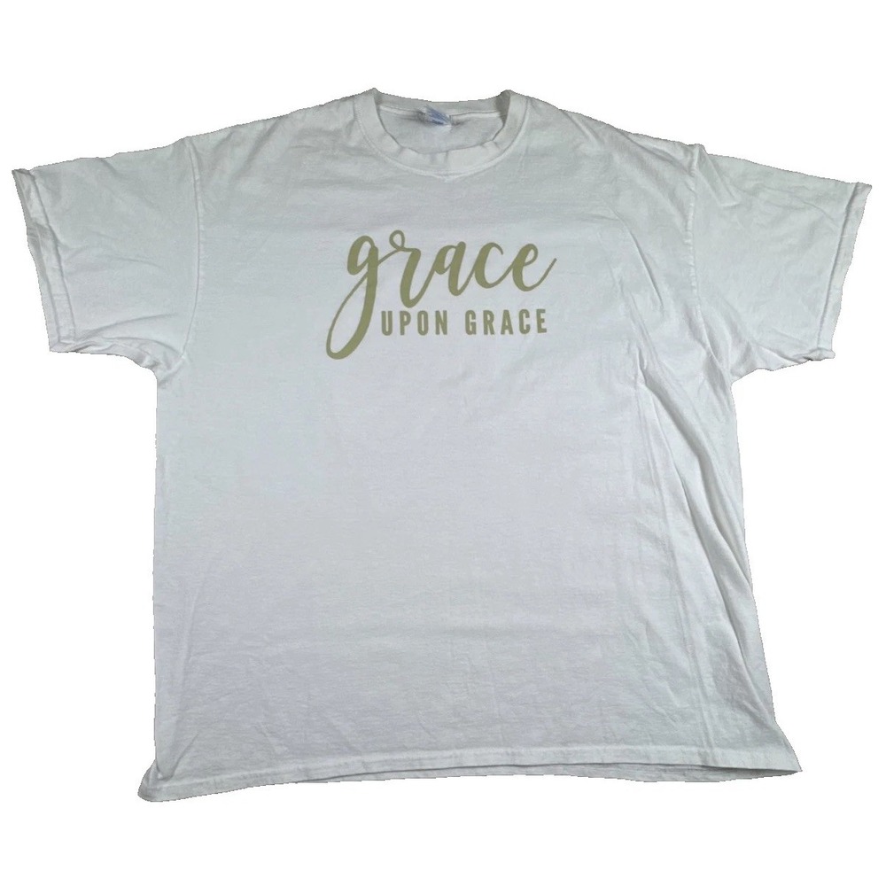 Grace Upon Grace‎ Women's Short Sleeve White T-Shirt Size 2X-Large